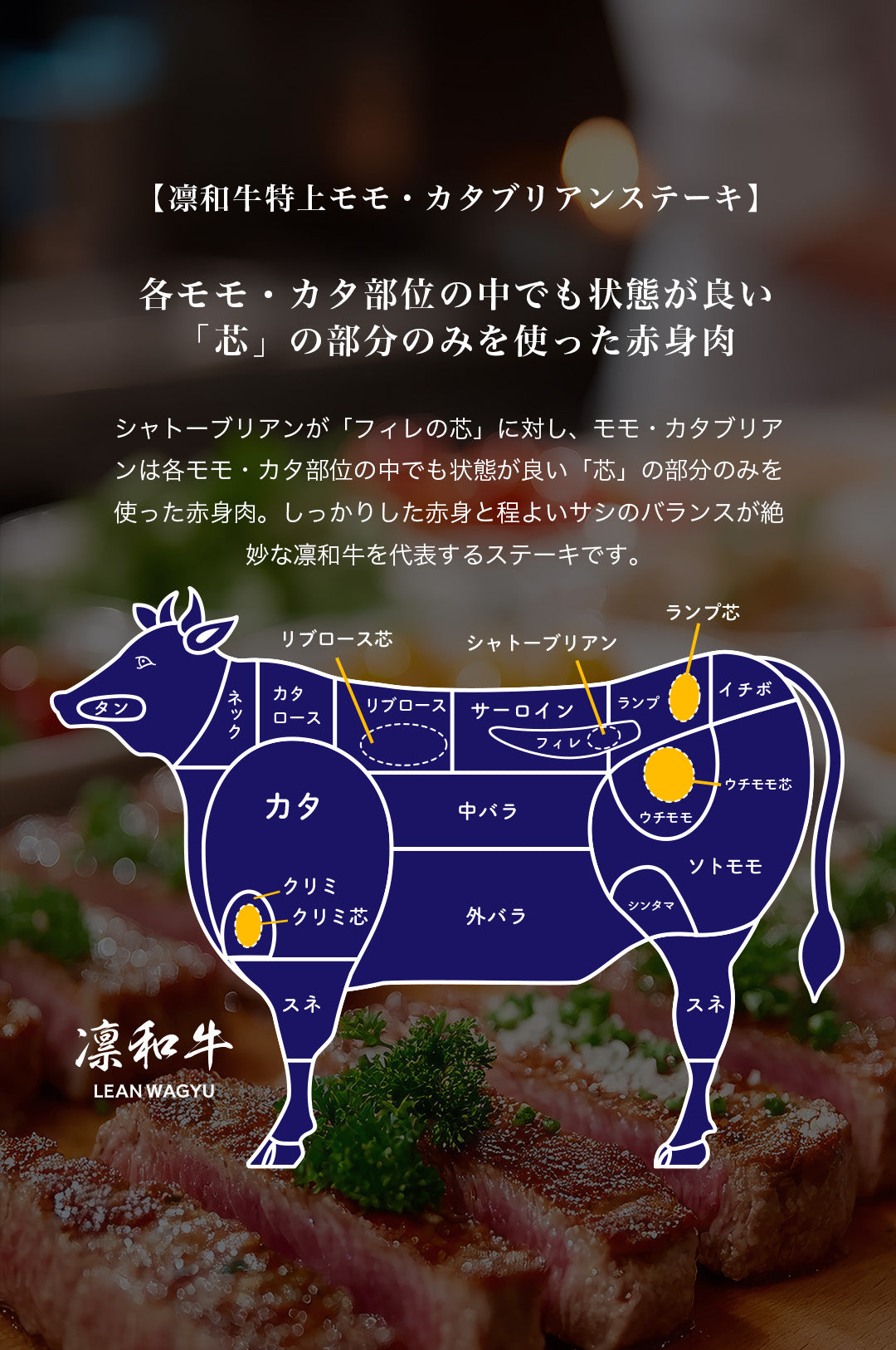 凛和牛特上モモ・カタブリアンステーキ
